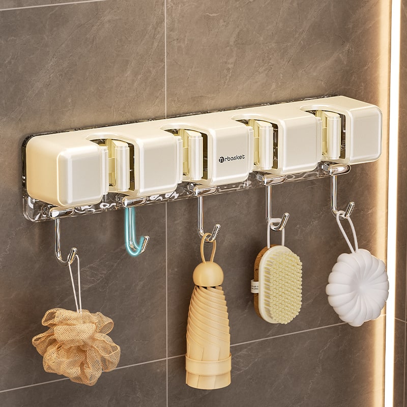 Support mural auto-adhésif pour balais / serpillières / outils